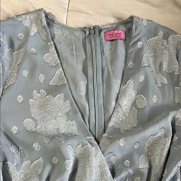 Blue Floral Long Sleeve Romper mi ami size M - Picture 5 of 7